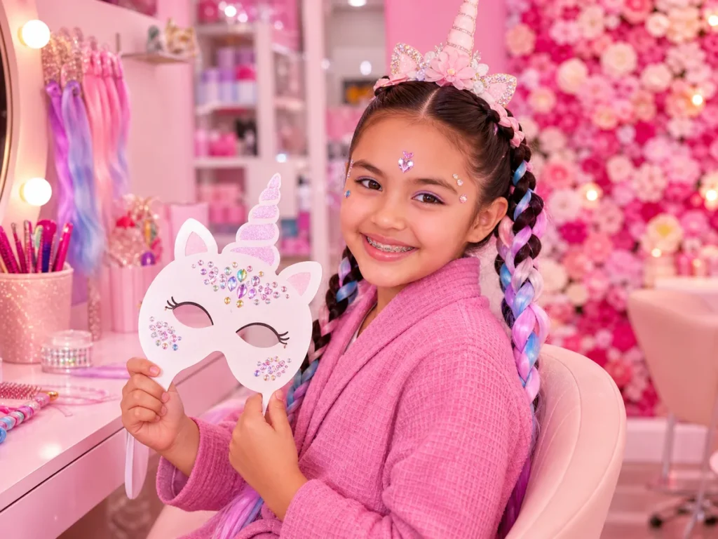 Unicorn Glam Braids & Gem Mask